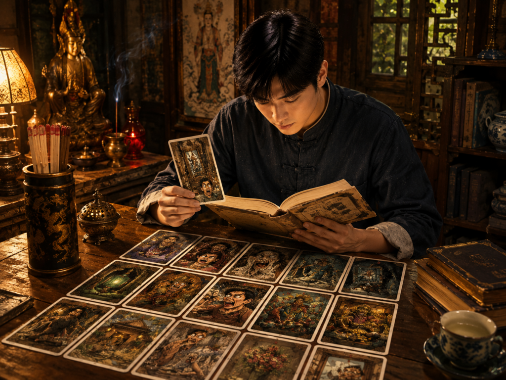 ศึกษาความหมายของไพ่อาถรรพ์เคี้ยงคุงผ่านไพ่ทั้ง 12 ใบ พร้อมหนังสือคู่มือและการตีความเรื่องความเชื่อ ตำนาน และอาถรรพ์