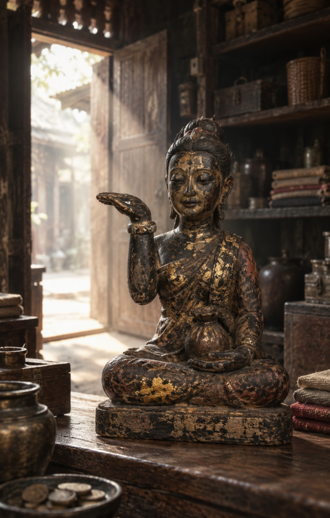 ไพ่นางกวัก Thai Occult Oracle สื่อถึงการเรียกลูกค้า โอกาส และเงินเข้า